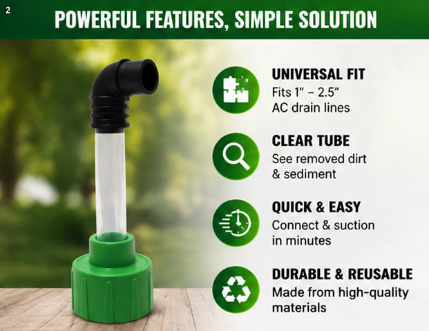 AC Drain Line Cleaner Adapter Evacuate
