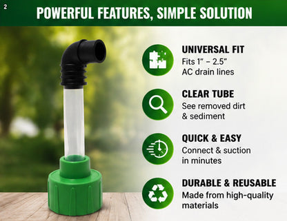 AC Drain Line Cleaner Adapter Evacuate