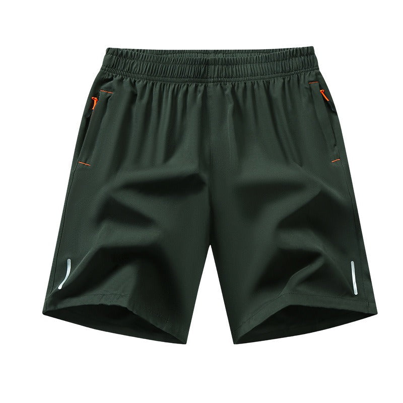 Men’s solid-color shorts with zippered pockets