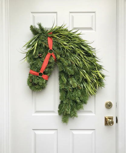 🐴Horse Head Wreath – Rustic Farmhouse Equestrian Door Decor✨