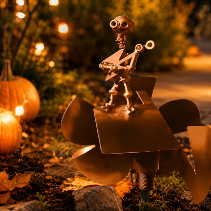 🔥HOT SALE 49% OFF💀🎃Halloween Metal Drummer Kinetic Wind Spinner