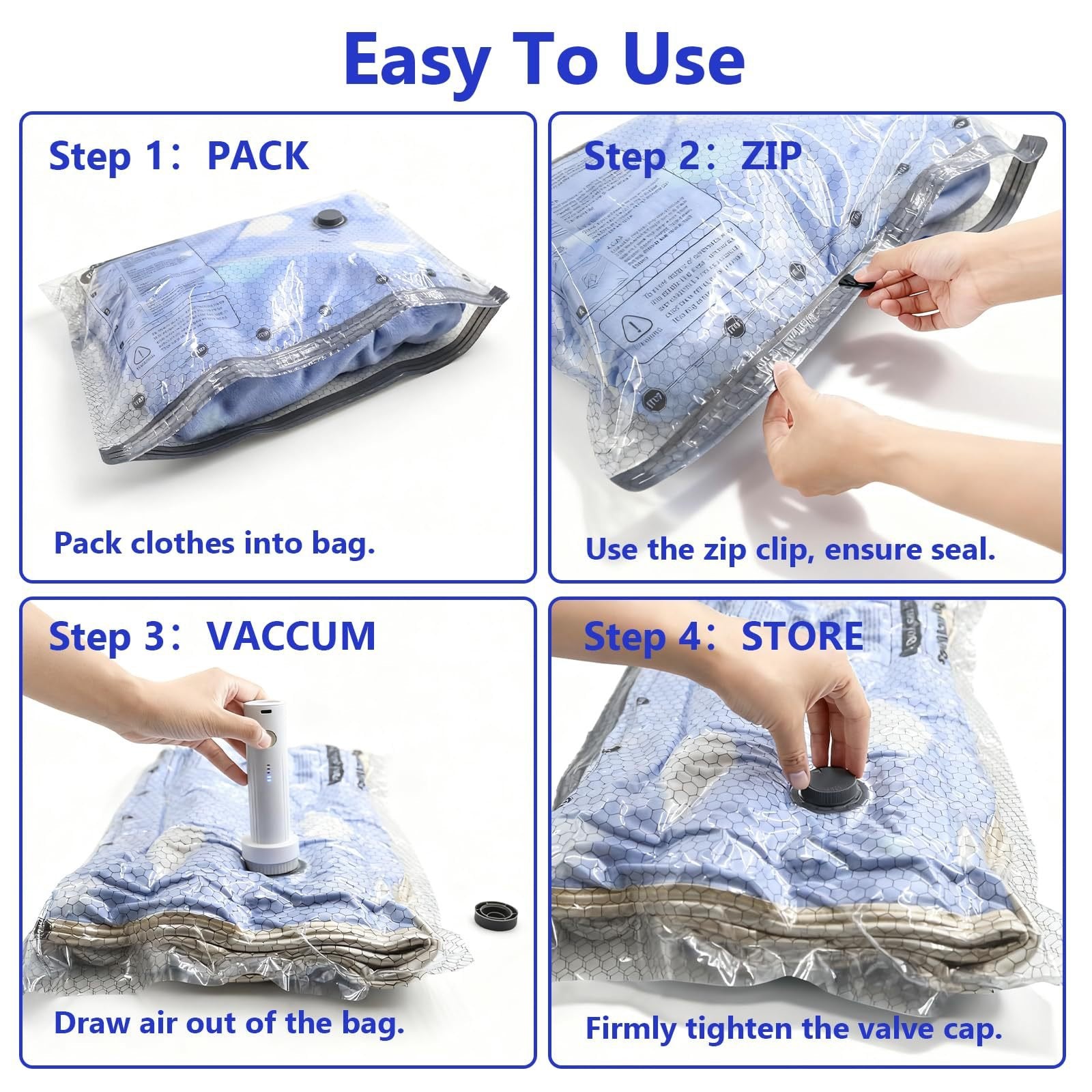 Vacuum Bags for Clothes – Travel & Storage Set🧳