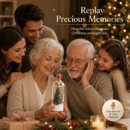 🎄 HOT SALE 50% OFF🔥Voice Recording Christmas Tree Glass Bottle Holiday Keepsake Centerpiece🔥