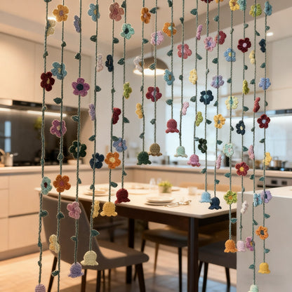 ✨Hand-Crocheted Flower Door Curtain