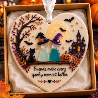 🎃 Halloween Friendship Sea Glass Ornament