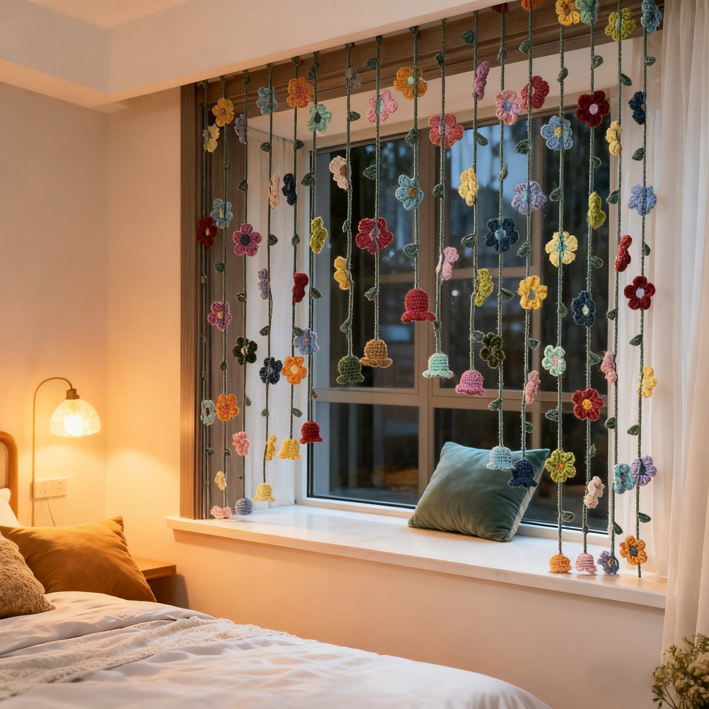 ✨Hand-Crocheted Flower Door Curtain