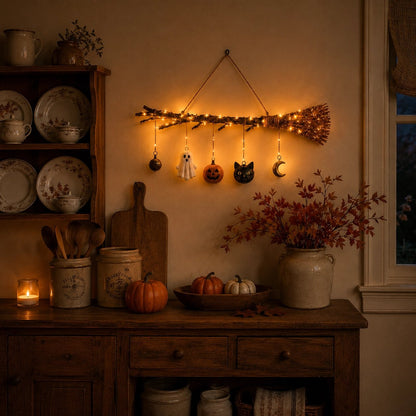 ⚡Hot Sales 49% OFF🔥Lighted Fall Broom Wall Hanging🍂