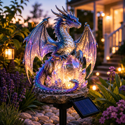 Solar Dragon Crystal Garden Light – Glowing Fantasy Outdoor Yard Decor with Solar Panel