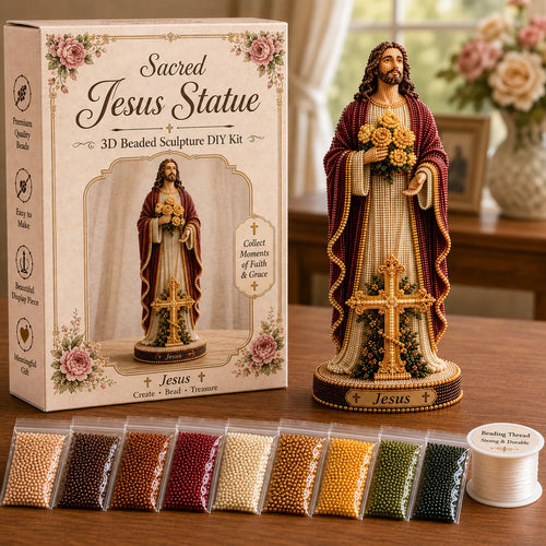 ✝️Sacred Jesus Statue 3D Beaded DIY Kit💕