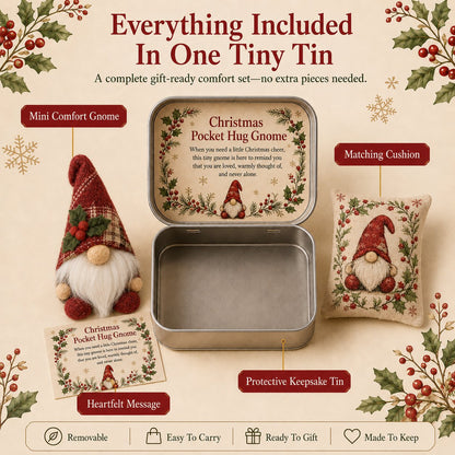 🔥 HOT SALE 49% OFF – 💌 Pocket Hug Gnome Comfort Gift Tin | Mini Plush Keepsake with Heartfelt Message, Matching Cushion & Protective Metal Case 🧸✨