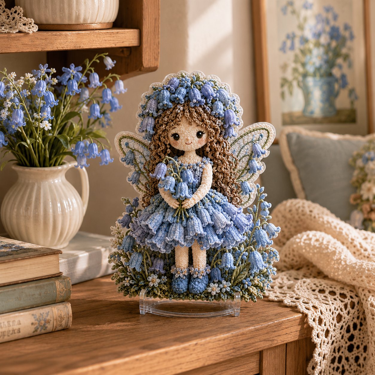 🔥HOT SALE 49% OFF – 🌸🧚‍♀️ Flower Fairy 3D Fabric Poke Art Kit | No-Sew Fluffy Fabric Craft with Raised Floral Texture & Display-Ready Fairy Decor ✨