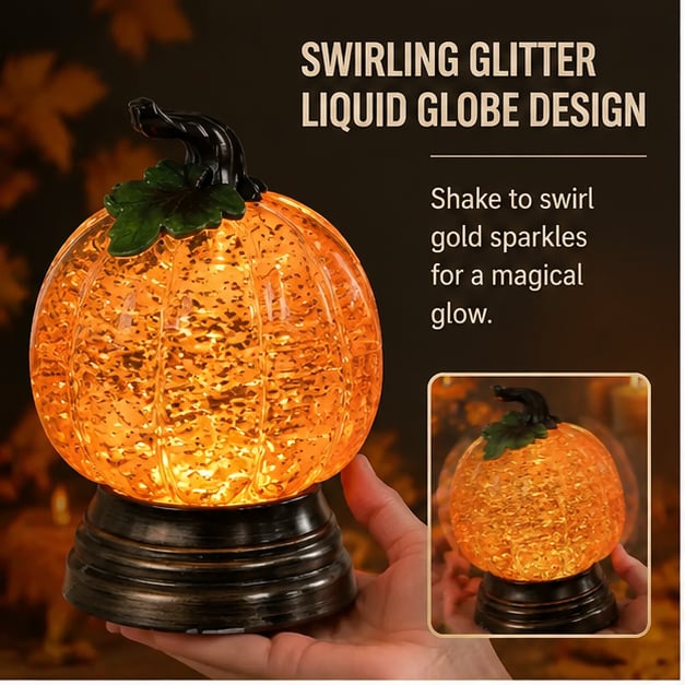 🔥HOT SALE 49% OFF - 🎃🍂Glitter Lighted Pumpkin Snow Globe
