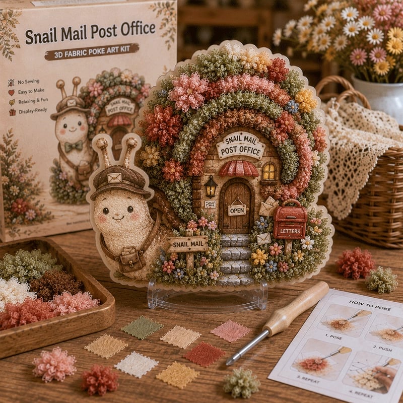 🔥Hot Sale 48% OFF - ✨Whimsical Village 3D Fabric Poke Art Kit