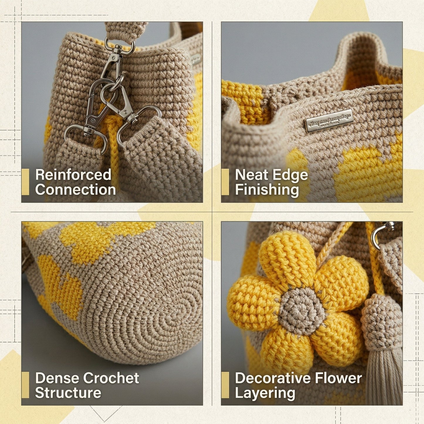 🎁🌼Only $34.90 This Week🌟🎉Handmade Crochet Flower Tote 🌼✨