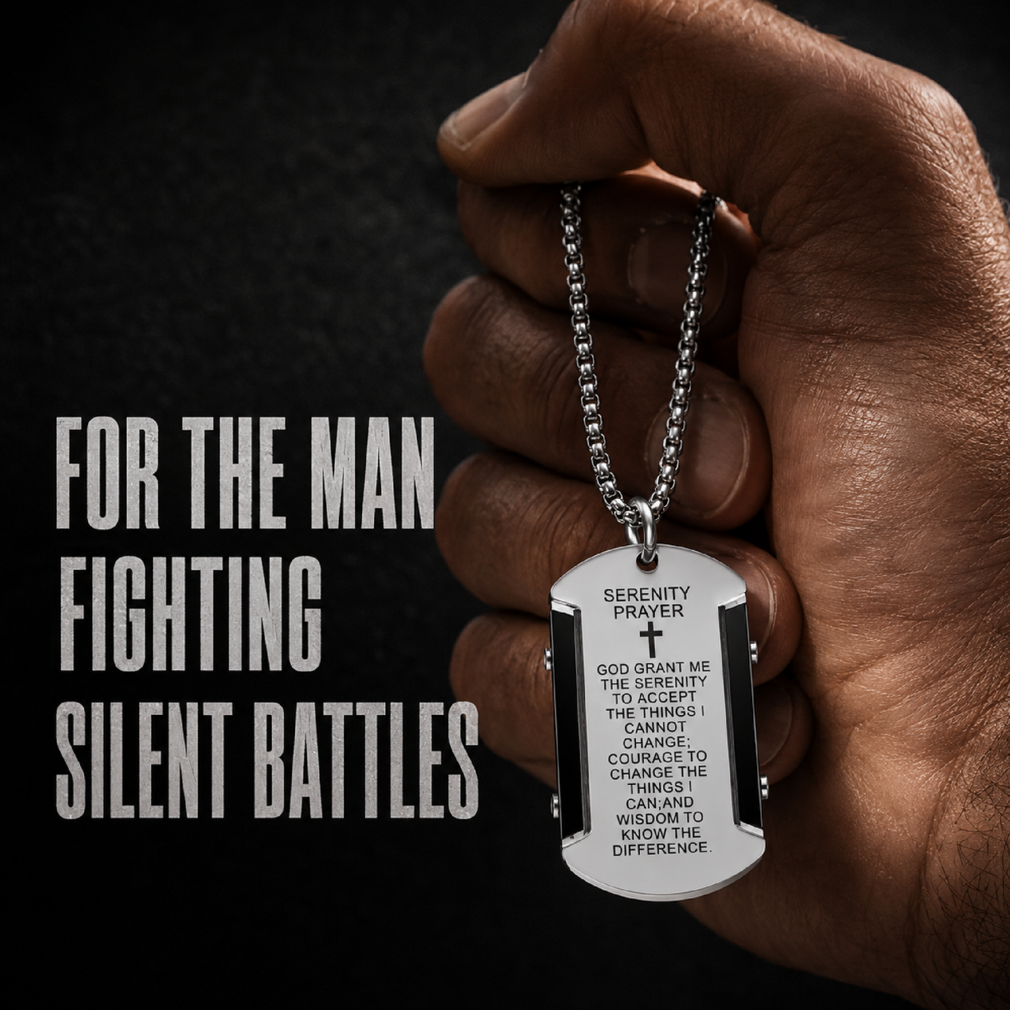 🔥2026 Hot Sale 60% OFF🔥Serenity Prayer Dog Tag Necklace – A Daily Reminder of Peace & Strength