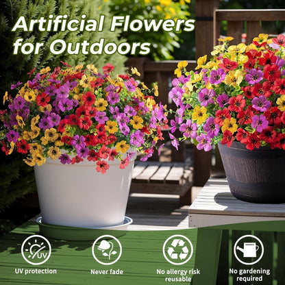 🌸UV Resistant Artificial Flowers – Fade-Free & Colorful for Garden, Patio, Home Decor