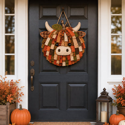 Autumn Highland Cow Pumpkin 3D Fabric Diy Kit