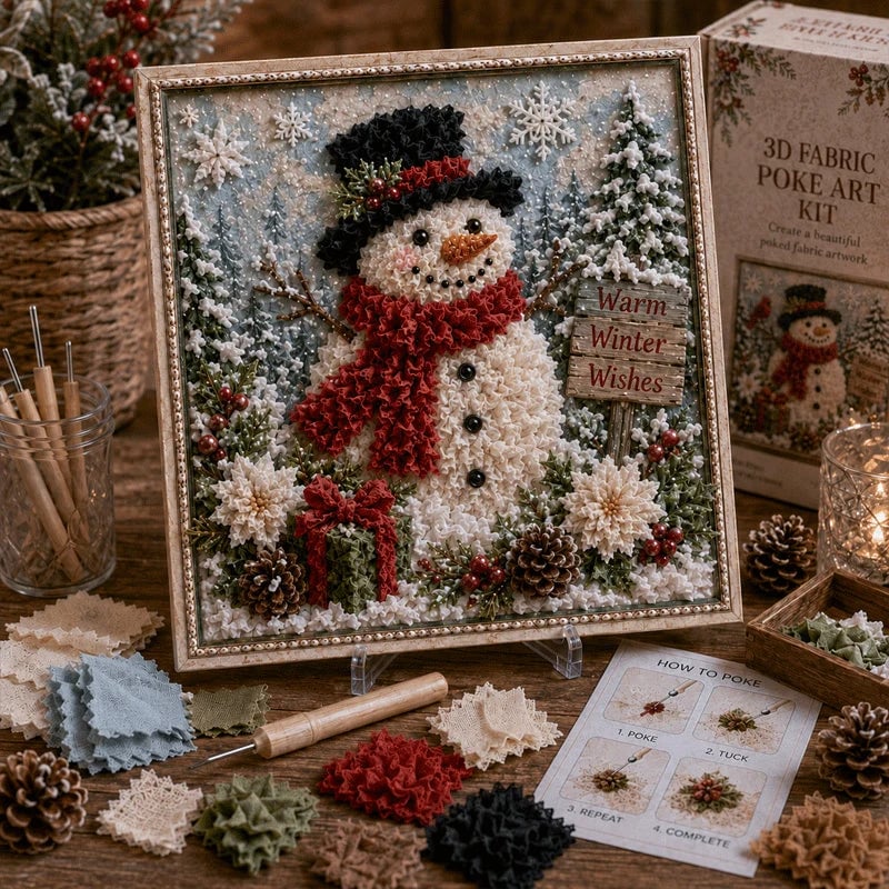 ✨HOT SALE 🎁 3D Christmas Fabric Poke Art Craft Kit🎄