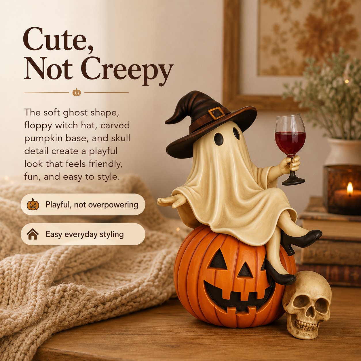 👻🍷Ghost Wine Night Halloween Decor