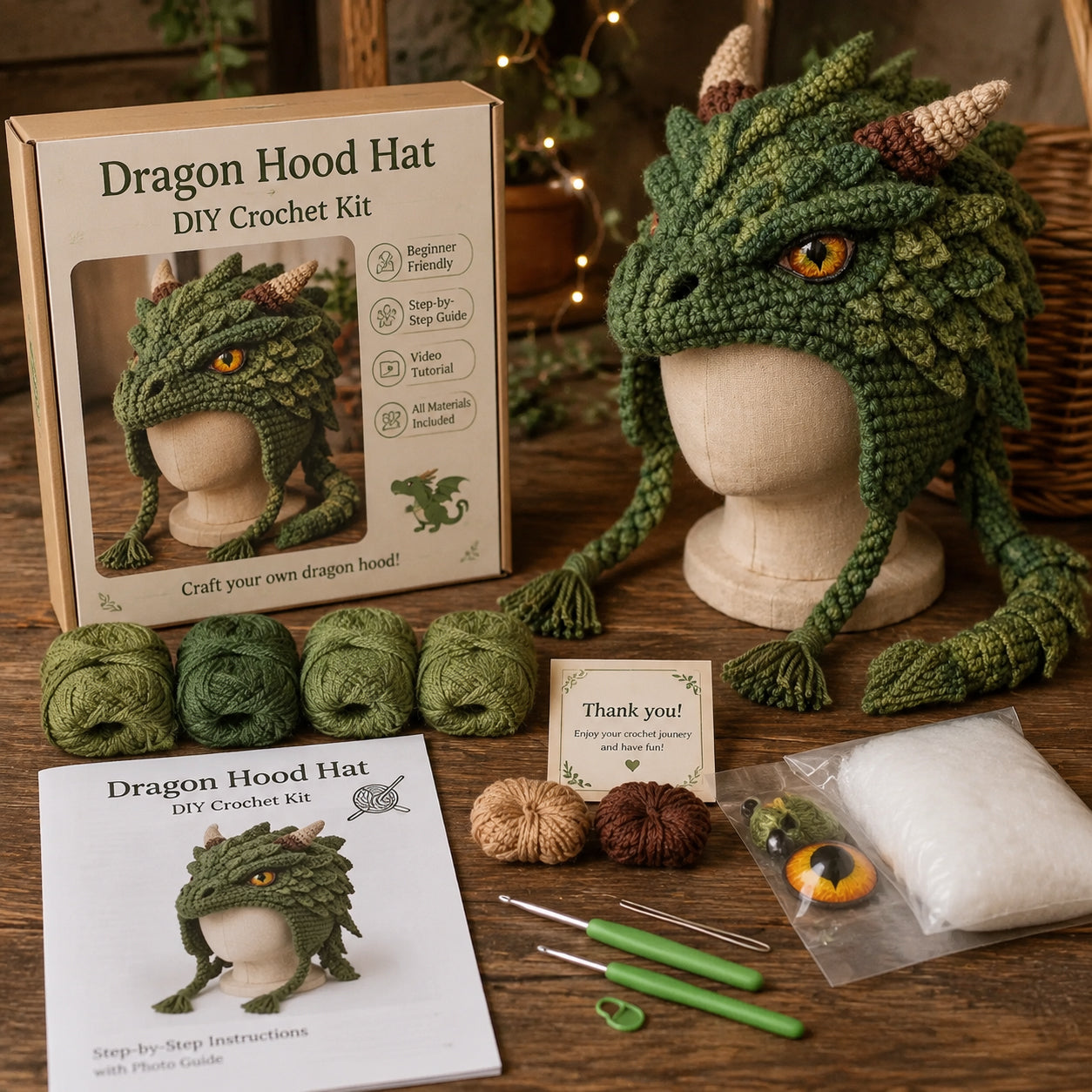 Fantasy Hood Hat DIY Crochet Kit Series