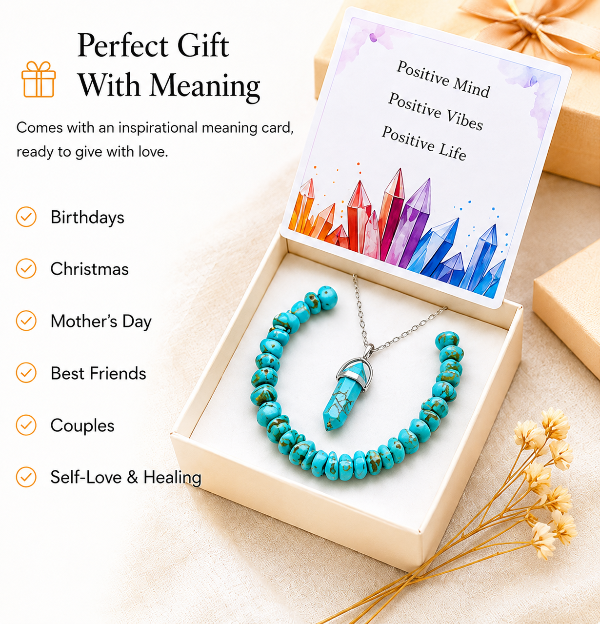 Crystal Healing Necklace & Bracelet Set