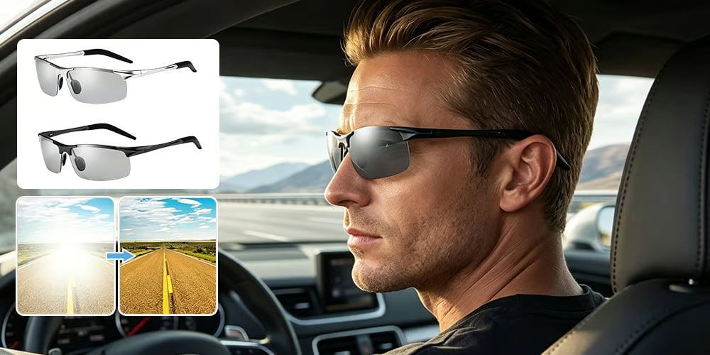 🕶️Photochromic Sunglasses with Anti-glare Polarized Lens🌞