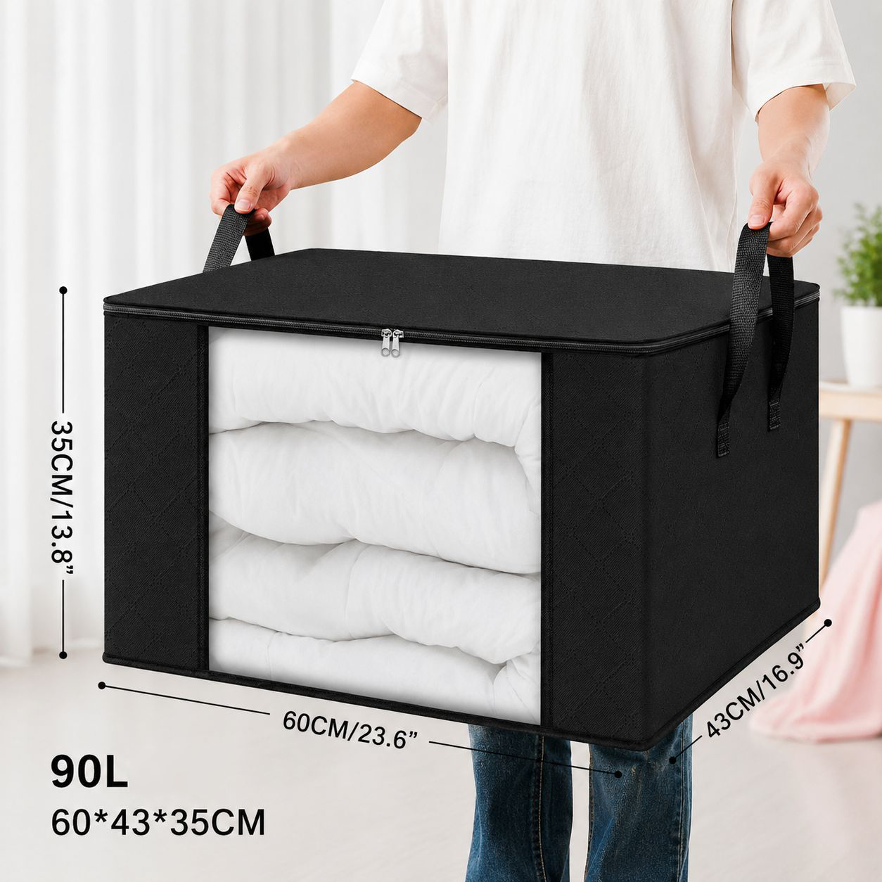 🔥Factory Clearance Sale 75% OFF📦Large-Capacity Clear Storage Bags with Reinforced Handles – For Clothes, Bedding & Moving