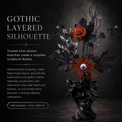 👻Halloween Eyeball Pumpkin Branch Ornaments, Creative Gothic Floral Decorations