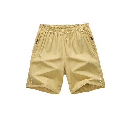 Men’s solid-color shorts with zippered pockets