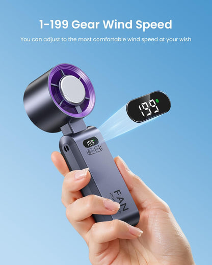 ❄️Ice in Your Pocket. Hurricane in Your Hand🥶Ultra-High Speed Portable Fan🌪️