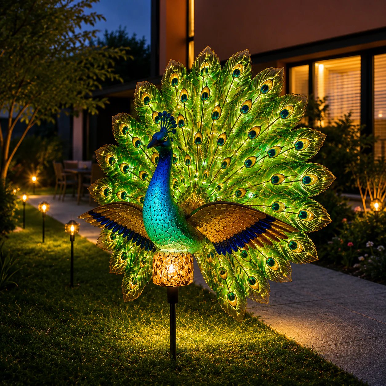 🔥 LAST DAY 49% OFF - Solar Peacock Garden Sculpture