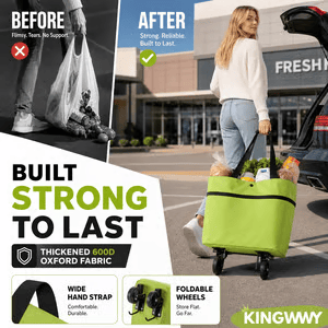 🛒 2-in-1 Foldable Rolling Shopping Cart – 49% OFF, 23L Capacity & Easy on Your Hands