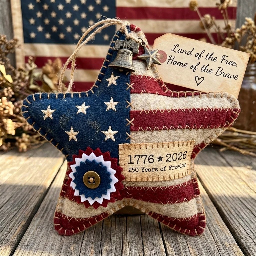 🎁Handcrafted America 250th Anniversary Keepsake Ornaments | Rustic Patriotic Decor 🇺🇸