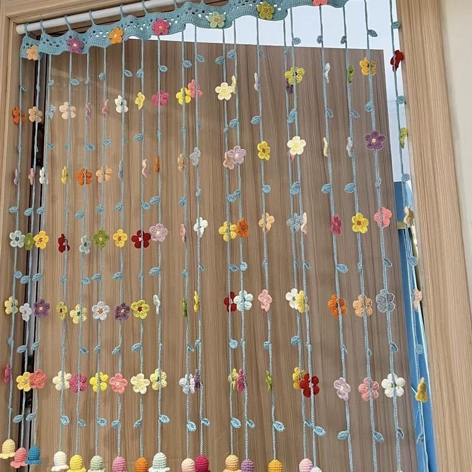 ✨Hand-Crocheted Flower Door Curtain