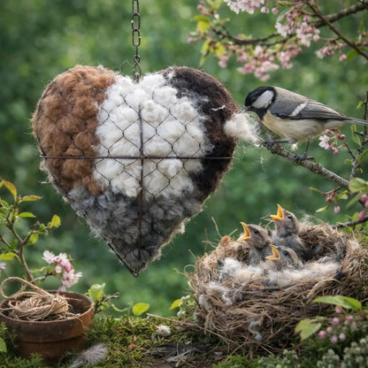 Handmade Fiber Bird Nesting Heart for Birds🕊️