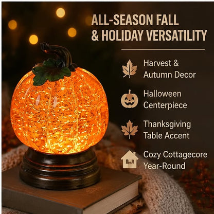 🔥HOT SALE 49% OFF - 🎃🍂Glitter Lighted Pumpkin Snow Globe