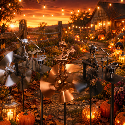 🔥HOT SALE 49% OFF💀🎃Halloween Metal Drummer Kinetic Wind Spinner