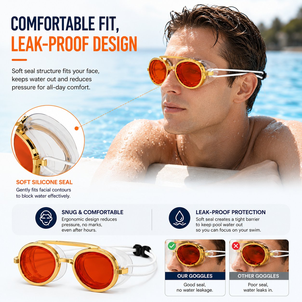 Full-View Anti-Fog Swim Goggle