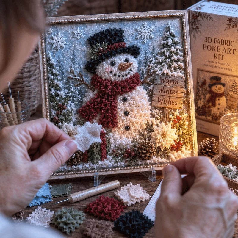 ✨HOT SALE 🎁 3D Christmas Fabric Poke Art Craft Kit🎄