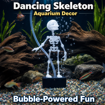 💀Action Skeleton Aquarium Ornament — Air-Driven Moving Skeleton Fish Tank Bubbler Decoration for Fresh & Saltwater Aquariums