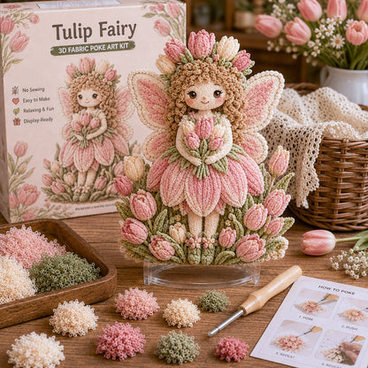 🔥HOT SALE 49% OFF – 🌸🧚‍♀️ Flower Fairy 3D Fabric Poke Art Kit | No-Sew Fluffy Fabric Craft with Raised Floral Texture & Display-Ready Fairy Decor ✨