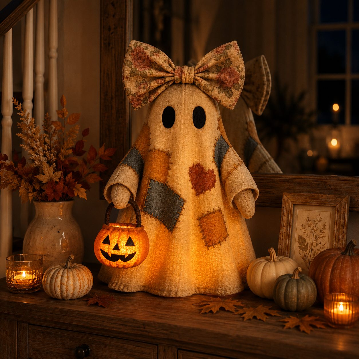 Lighted Vintage Patchwork Ghost!!