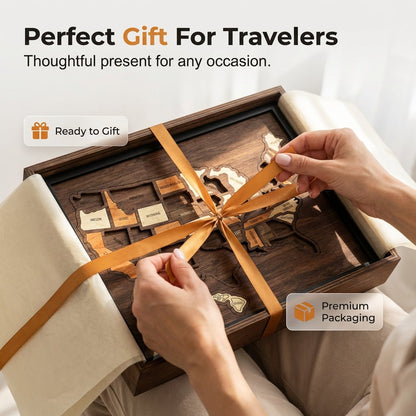 🔥Last Day 49% OFF -❤️Wooden USA Travel Map Puzzle🧩A Stylish Way to Track Your Journey & Memories