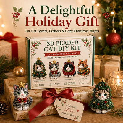 🔥🎁Create Your Own 3D Beaded Christmas Cats | Beginner-Friendly DIY Kit🎁