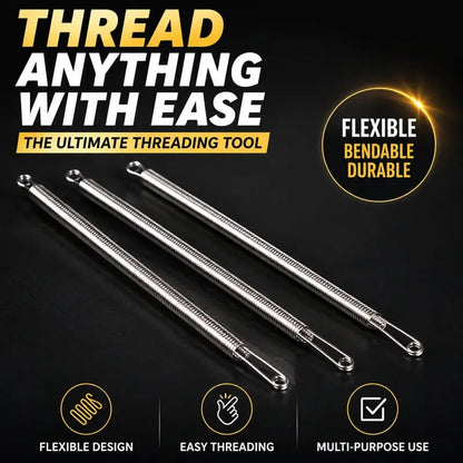 🔥49% OFF 2Pcs Flexible Drawstring Threading Tool 🧵 Bendable Metal Spring Threader for Hoodies Pants Shoelaces
