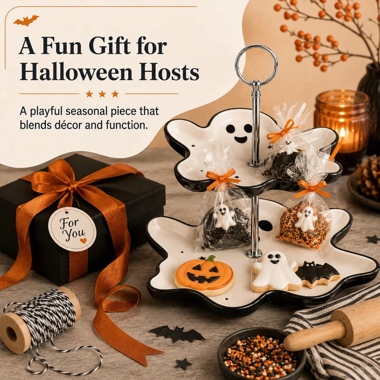 🔥HOT SALE 49% OFF – ✨Two-Tier Ghost Serving Stand