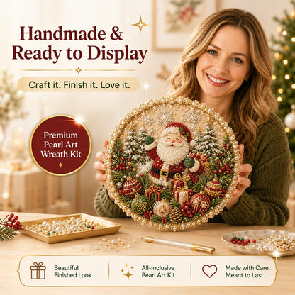 ✨ Four Seasons & Holiday Pearl Art Hanging Wreath Kit | Luxury Flocked Canvas with Scratch-Resistant Non-Fading Pearl Beads DIY Handmade Seasonal Decor 💎