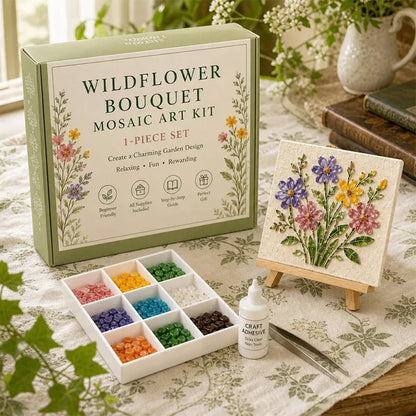 🌿 Watering Can Mosaic Art Kit | Beginner-Friendly Floral DIY Craft with Vibrant Mosaic Beads & Sturdy Display Base ✨