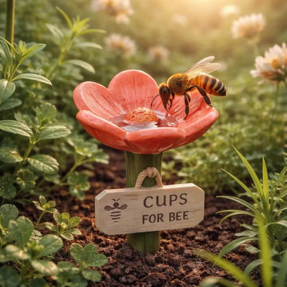 🌸Flower-Shaped Bee Watering Station🐝