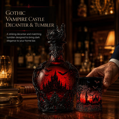 🔥HOT SALE  49% OFF - 🦇🍺Gothic Vampire Castle Whisky Decanter & Tumbler